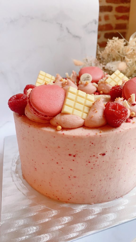 Layer cake chocolat blanc framboise